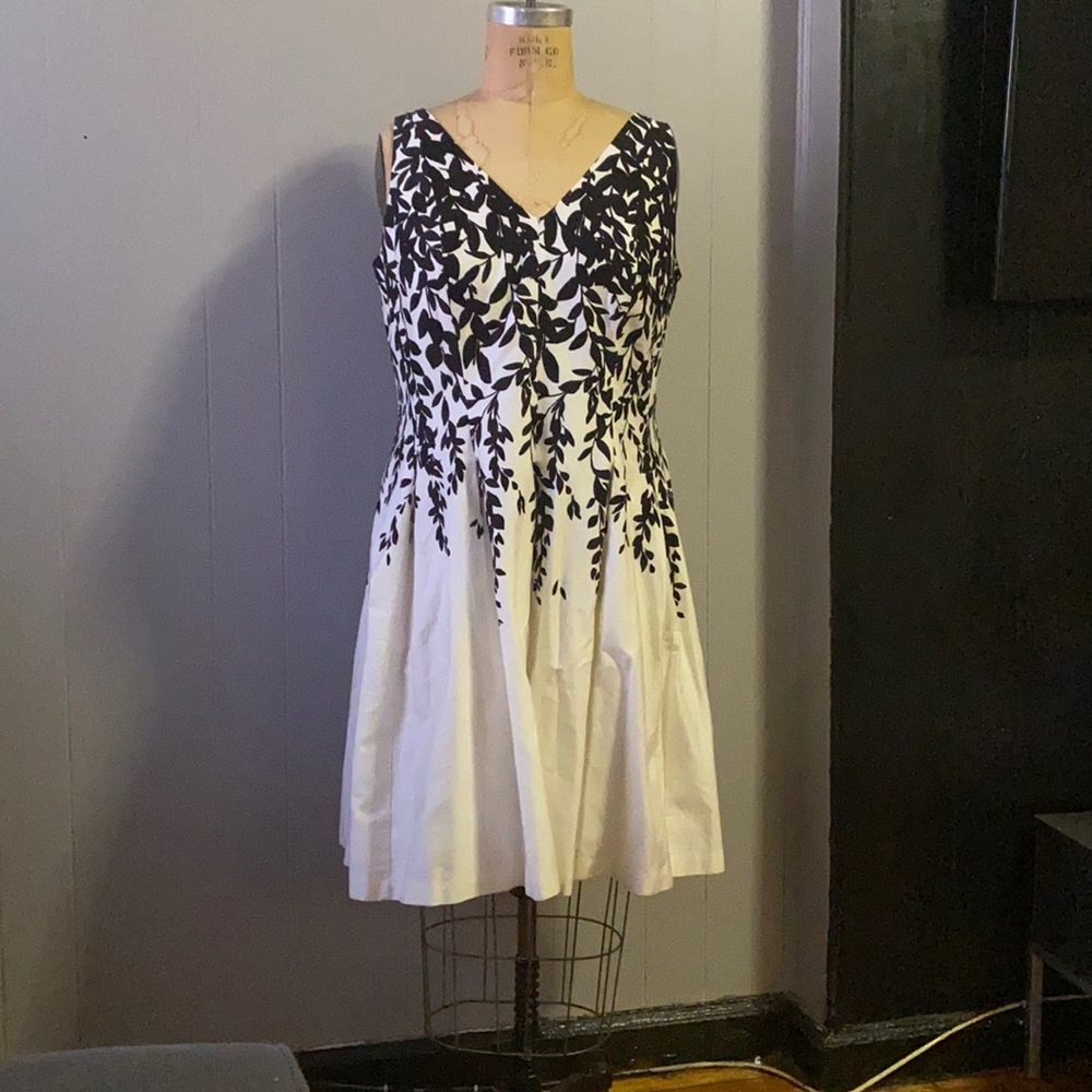Black and white Ralph Lauren v neck dress